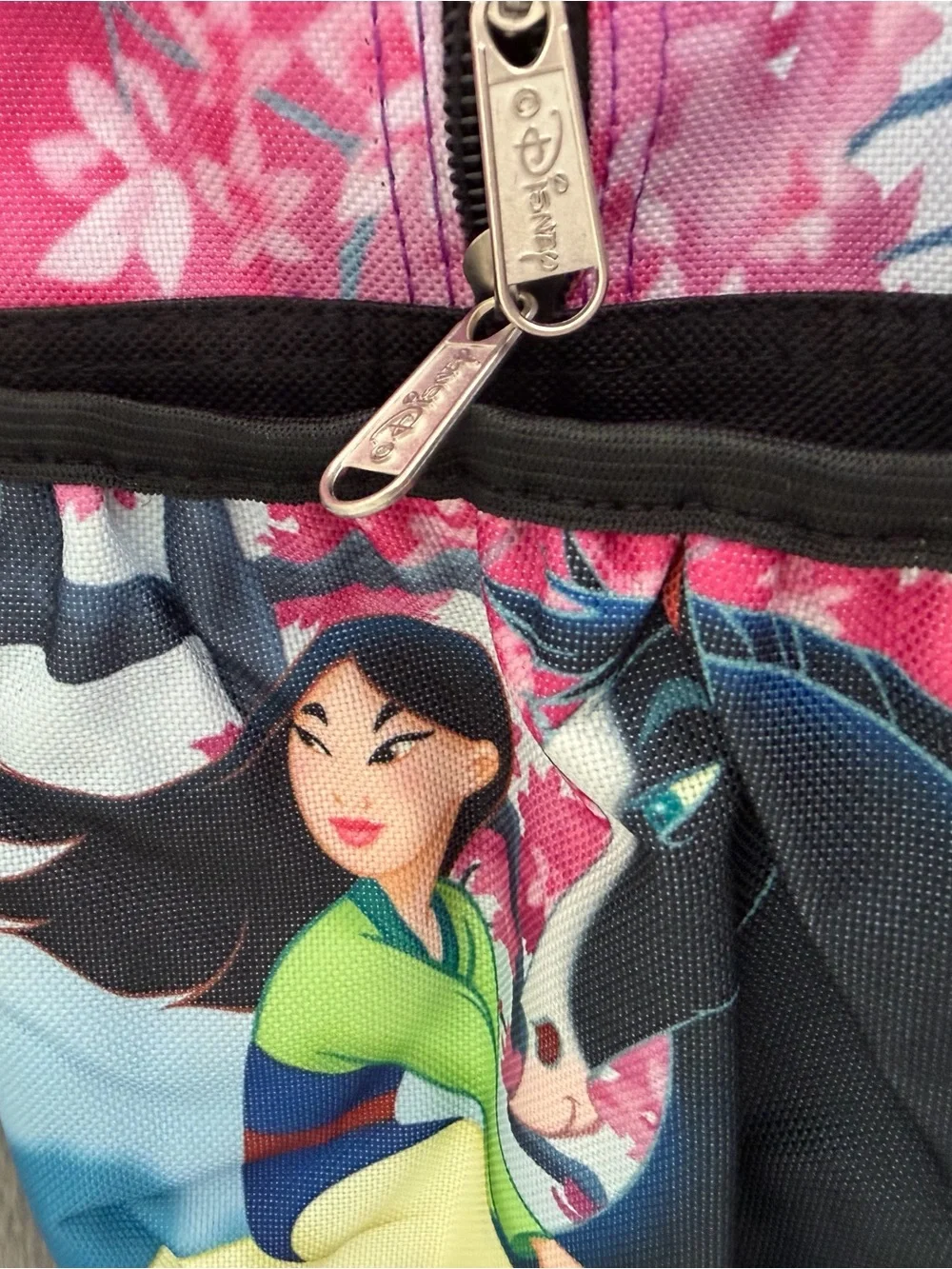 Disney Mulan Characters Backpack in Green, Blue, Pink